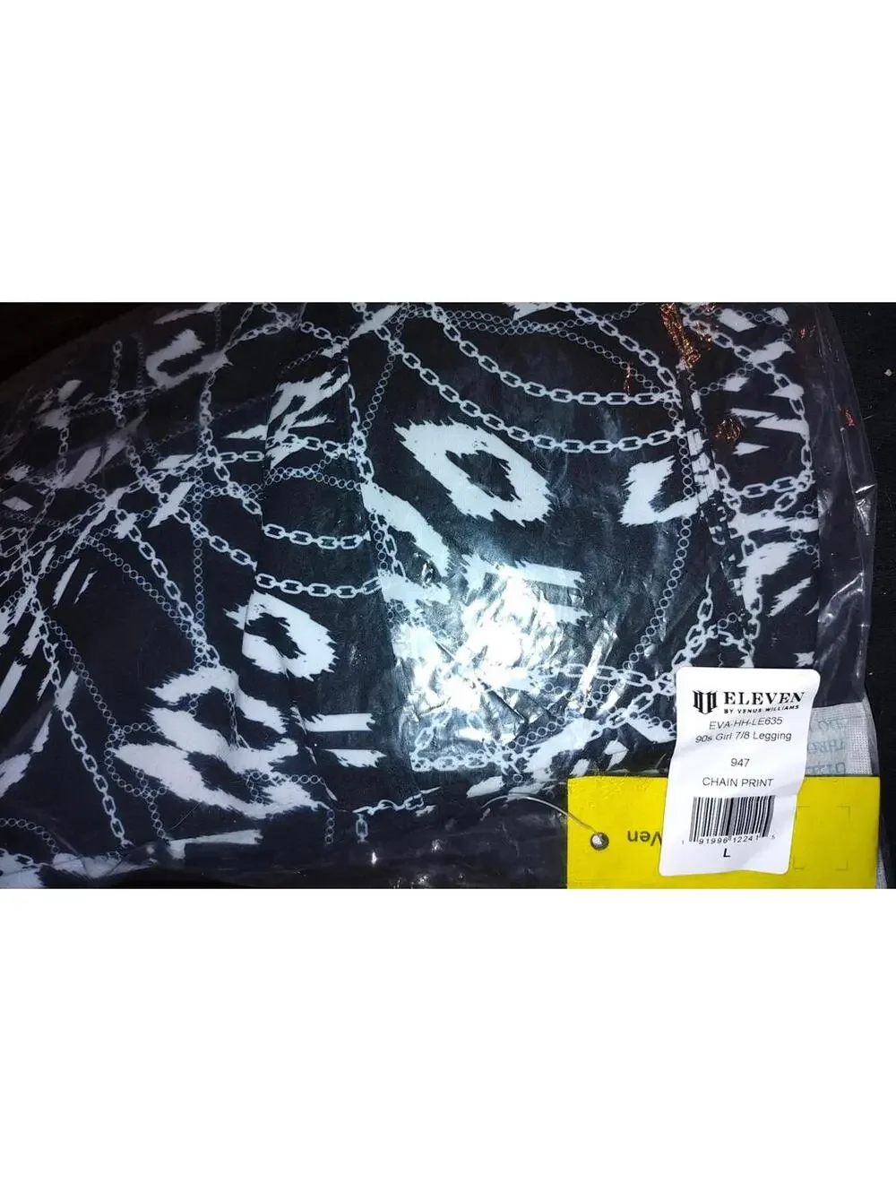 NWT Eleven Venus Williams leggings L 90s girl chain print - Picture 5 of 5